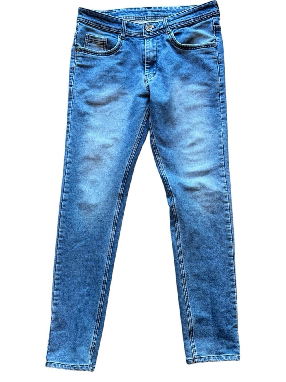 Master Key Men's Medium Wash Mid Rise Button 5-Pocket Jeans 32x29